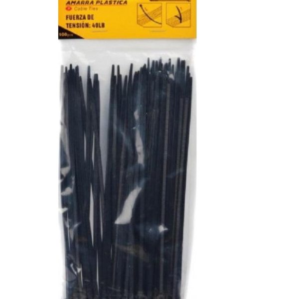 Amarra Plástica 3.5 x 200 mm x 100u negra