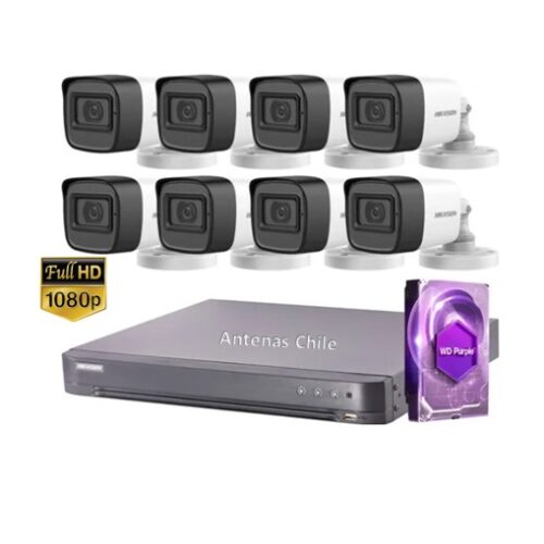 Kit 8 Cámaras Hikvision 1080 FHD Disco 1T