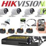 Kit 4 Cámaras Hikivsion 720 HD+ Disco 1T