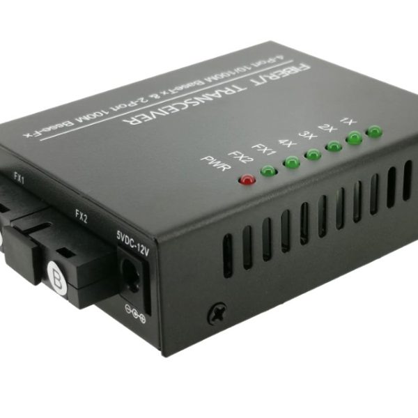 Convertidor de medios optico a 4 Lan