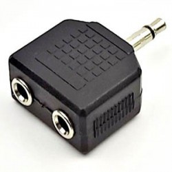 Adaptador Plug 3.5mm mono a 2 jack 3.5mm negro