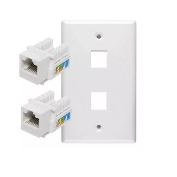 2 Modulos Rj45 Cat6 de Red con Tapa Doble