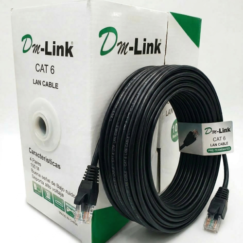 Rollo 100 Mts Cat6 Exterior con rj45