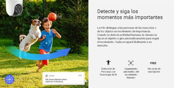 Cámara PT Wi-Fi Ezviz H8C Pro 2K IA con Audio - Imagen 5