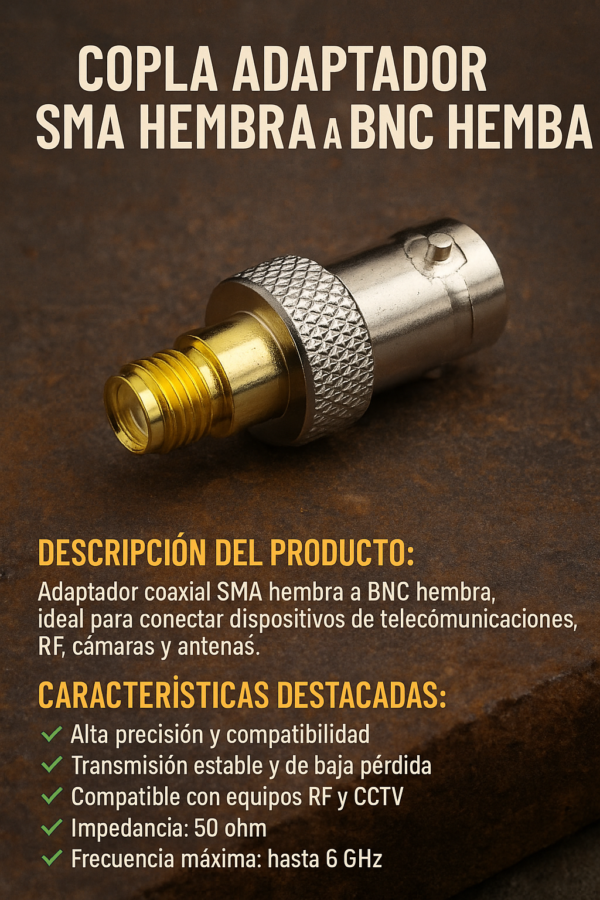 Sma Hembra a BNC Hembra - Imagen 2