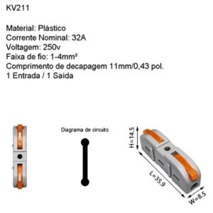 Conector dc unión rápida 1×1