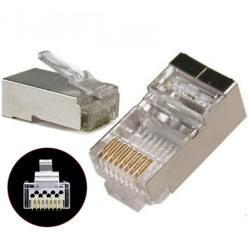 Conector rj45 cat6 100u blindado - Imagen 2