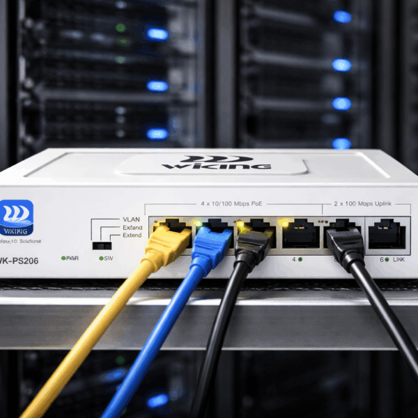 Switch POE 100 Mbps con 4 puertos PoE + 2 uplinks