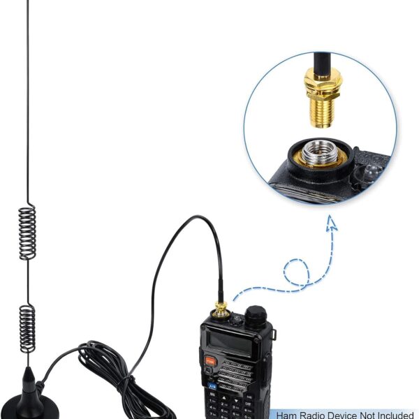 Antena Doble Banda 136-174mhz 400-460mhz Base Magnética