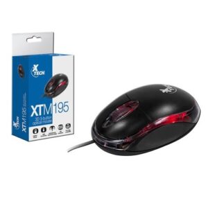 Mouse USB 1000DPI 3 botones rojo Xtech