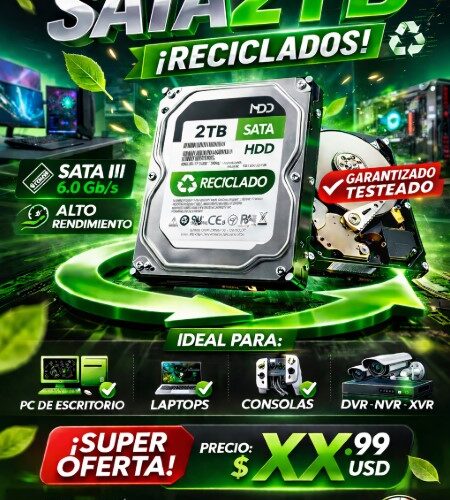 Disco Duro 2 Teras Reciclado para DVR SATA 3.5