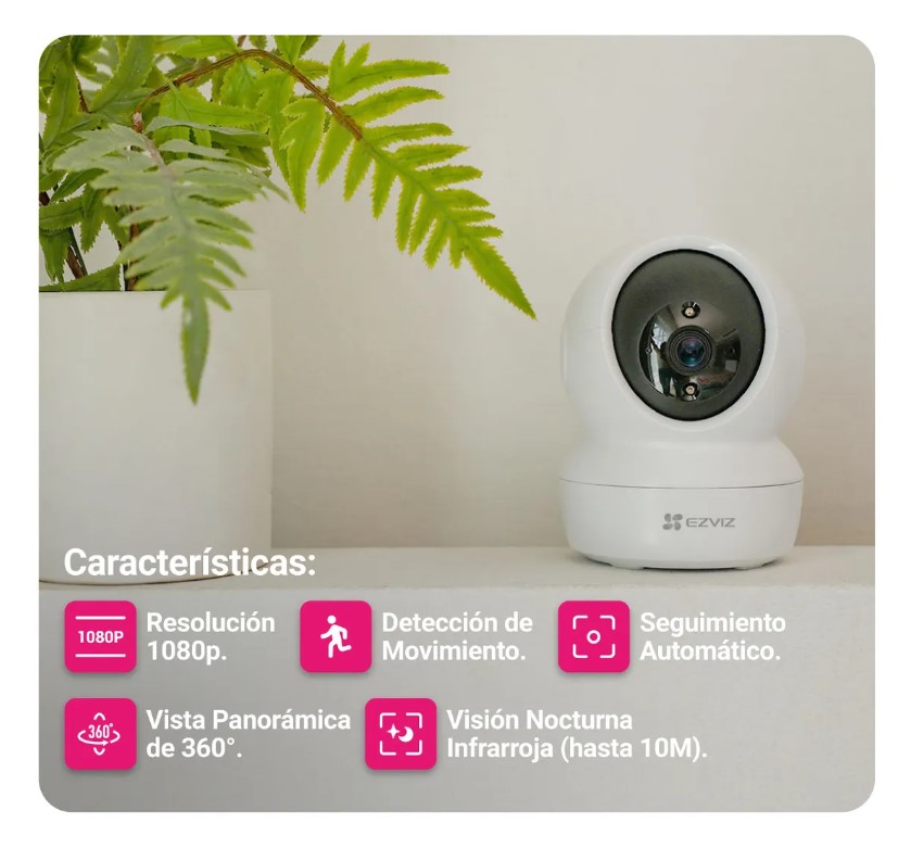 Cámara Wi-Fi Ezviz H6C 2 MP Human-Tracking - Imagen 5