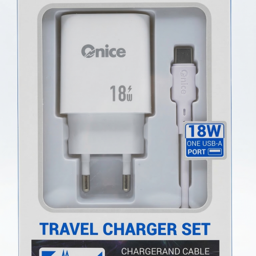 Cargador USB C Rápido 18W con Cable 1 Metro